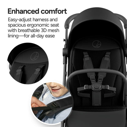 11.5 lbs - Ultralight Carbon Fiber Baby Stroller - One-Click Folding